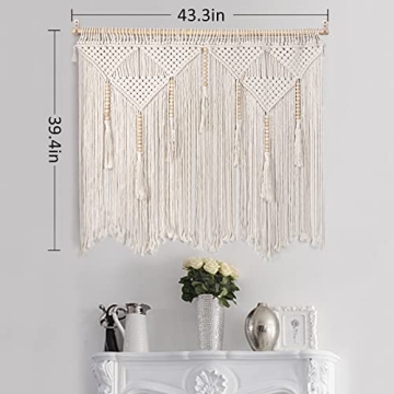 Large Macrame Wall Hanging Boho Tapestry Cotton Decor