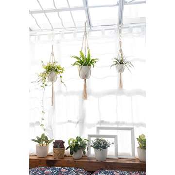 Mkono Macrame Plant Hangers - Stylish Indoor Decor with Pots