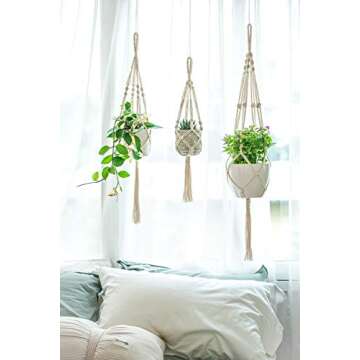 Mkono Macrame Plant Hangers - Stylish Indoor Decor with Pots