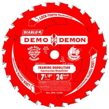 10 Pack Freud D0724DA Diablo Demo Demon 7-1/4" x 24-Tooth Circular Saw Blades