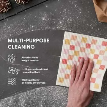 RECYCO Swedish Dishcloths for Kitchen | 6 Pack Desert Sunset Washable Dish Rags | Cellulose Reusable Cleaning Paper Towels | Absorbent Counter Dish Cloth Sponge Kitchen Wipes, 8" L x 7" W