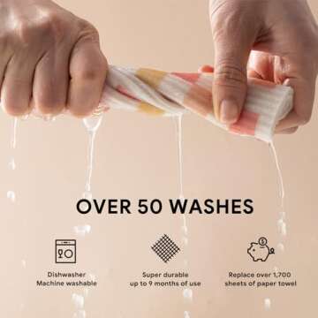 RECYCO Swedish Dishcloths for Kitchen | 6 Pack Desert Sunset Washable Dish Rags | Cellulose Reusable Cleaning Paper Towels | Absorbent Counter Dish Cloth Sponge Kitchen Wipes, 8" L x 7" W