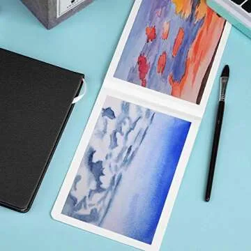 Paul Rubens Watercolor Paper, 100% Cotton Hot Press Watercolor Journal 7.6” x 5.3”, 20 Sheets (140lb/300gsm), Acid-Free for Watercolors, Gouache, Acrylics