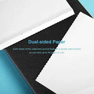 Paul Rubens Watercolor Paper, 100% Cotton Hot Press Watercolor Journal 7.6” x 5.3”, 20 Sheets (140lb/300gsm), Acid-Free for Watercolors, Gouache, Acrylics