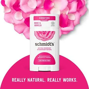 Schmidt's Deodorant, Deodorant Stick Rose Vanilla, 3.25 Ounce