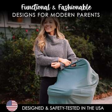 Milk Snob Original 5-in-1 Luxe Cover in Jade - Added Privacy for Breastfeeding, Baby Car Seat, Carrier, Stroller, High Chair, Shopping Cart, Lounger Canopy, Newborn Essentials, Nursing Top