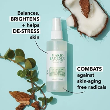 Mario Badescu Setting Facial Spray Mist with Aloe & Coconut Water, Refreshing and Hydrating Makeup Spray, Alcohol, Fragrance, Dye & Sulfate Free