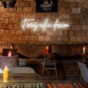 27 Inch It was All a Dream Neon Sign with Remote, Large Timed Neon Lights for Wall Decor, LED Handmde 3D Art Signs for Bedroom Wedding Party Home Bar Aesthetics Decoration, Christmas Birthday Gifts