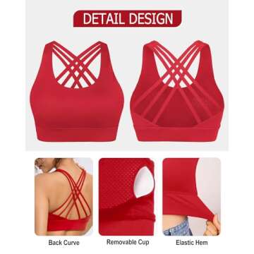 Nine Bull Criss-Cross Sports Bra - Medium Support Women’s Yoga Bra