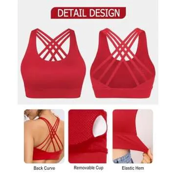 Nine Bull Criss-Cross Sports Bra - Medium Support Women’s Yoga Bra