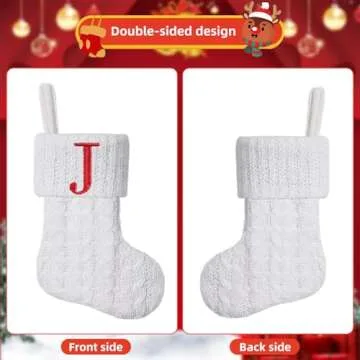 Pxniy Mini White Knit Christmas Stocking Perfect Gift