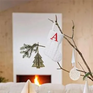 Pxniy Mini White Knit Christmas Stocking Perfect Gift