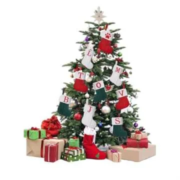 Pxniy Mini White Knit Christmas Stocking Perfect Gift