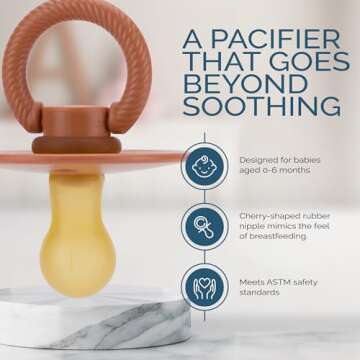 Itzy Ritzy Natural Rubber Pacifiers Set for Newborns 0-6 Months