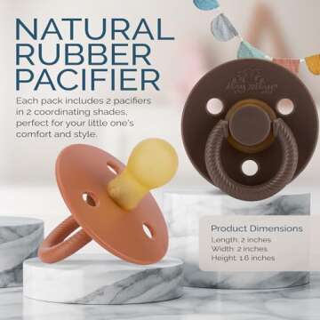 Itzy Ritzy Natural Rubber Pacifiers Set for Newborns 0-6 Months