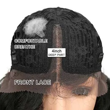 Joedir Lace Front Wigs 24" Long Wavy Synthetic Wigs For Black Women 130% Density Wigs(TT1B/530)