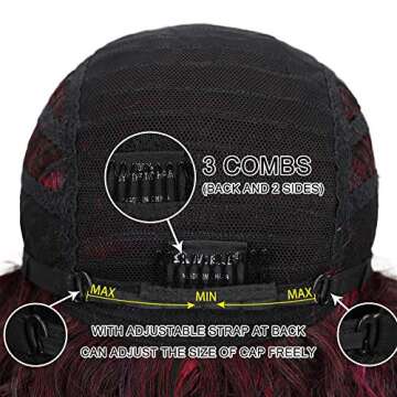 Joedir Lace Front Wigs 24" Long Wavy Synthetic Wigs For Black Women 130% Density Wigs(TT1B/530)