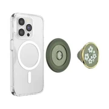 PopSockets Phone Grip Compatible with MagSafe, Phone Holder, Wireless Charging Compatible - Floral Relief