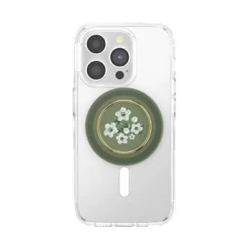 PopSockets Phone Grip Compatible with MagSafe, Phone Holder, Wireless Charging Compatible - Floral Relief