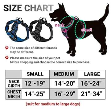 Dog Harness for Medium Large Dogs No Pull - Adjustable Dog Vest Harness with Handle for Walking Runn...