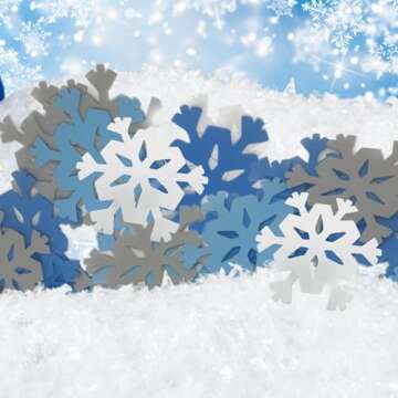 Snowflakes for Crafts - 24 Foam Cutouts for Winter Decor