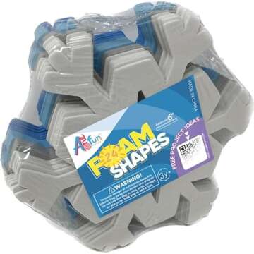 Snowflakes for Crafts - 24 Foam Cutouts for Winter Decor