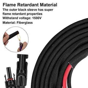 Geosiry 20Ft 10AWG Solar Panel Extension Cable