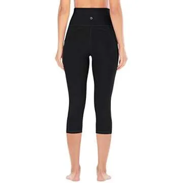 Ewedoos Womens Yoga Pants with Pockets Capri Leggings for Women Tummy Control Workout Leggings Compression Capris Pants
