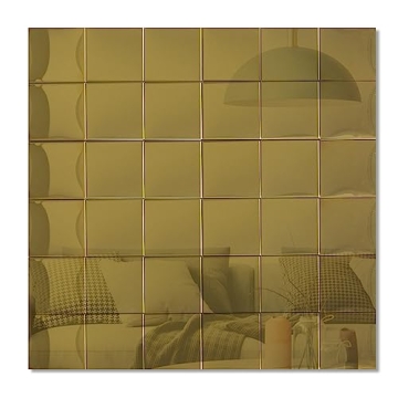 Yipscazo 10 Sheet Peel and Stick Backsplash Mosaic Tiles in Mirror Gold (11.8 x 11.8)