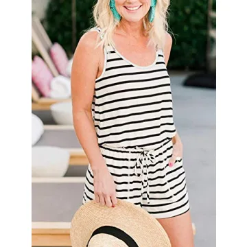 REORIA Women's Sleeveless Summer Tank Romper for All Occasions
