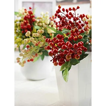 LNHOMY Red Artificial Berry Stems for Christmas Decoration