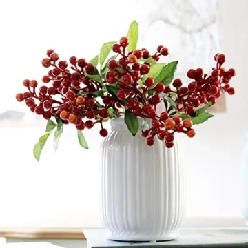 LNHOMY Red Artificial Berry Stems for Christmas Decoration