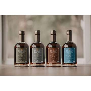Crown Maple Madagascar Vanilla Infused Organic Maple Syrup, 12.7 Fl Oz, Real Vanilla Bean, Pancakes, Baking, Cocktails & Brunch