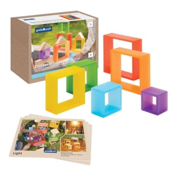 Kaplan Early Learning Discovery Squares - Rainbow - 6 Pieces | Toddler Blocks, Montessori Toys