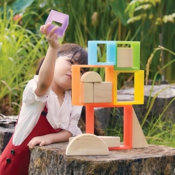 Kaplan Discovery Squares: Educational Rainbow Nesting Set