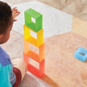 Kaplan Discovery Squares: Educational Rainbow Nesting Set