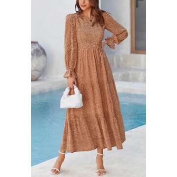 BTFBM Bohemian Floral Maxi Dress for Women - Elegant & Comfy