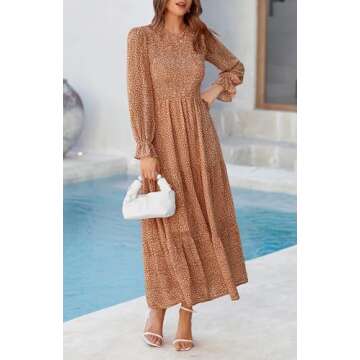 BTFBM Bohemian Floral Maxi Dress for Women - Elegant & Comfy