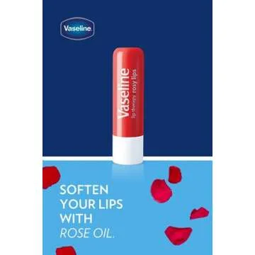 Vaseline Lip Therapy Care Rosy, Fast-Acting Nourishment, Ideal for Chapped, Dry, Cracked, or Damaged Lips, Lip Balm, 4-Pack, 0.16 Oz Each