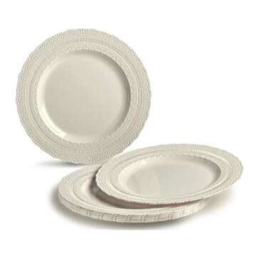 Elegant Heavyweight Disposable Plates for Weddings & Events