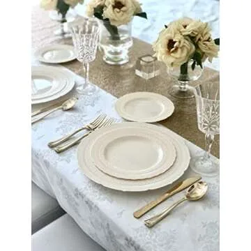 Elegant Heavyweight Disposable Plates for Weddings & Events