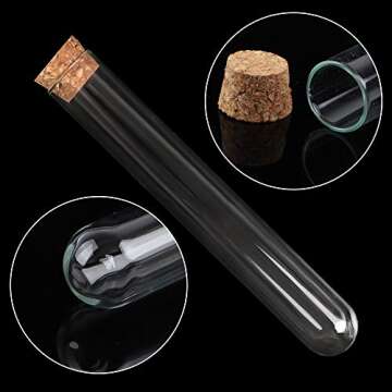 Premium DEPEPE Glass Test Tubes - 30 Pack with Cork Stoppers
