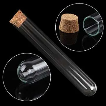 Premium DEPEPE Glass Test Tubes - 30 Pack with Cork Stoppers