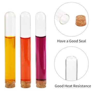 Premium DEPEPE Glass Test Tubes - 30 Pack with Cork Stoppers