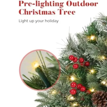 2025 Outdoor Christmas Planter Decorations with Lights