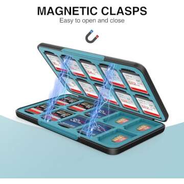 HEIYING SD Card Holder for SD/TF Cards,Portable Memory Card Storage Case Compatible with 20 SDXC SDHC and 20 TF Cards Slots