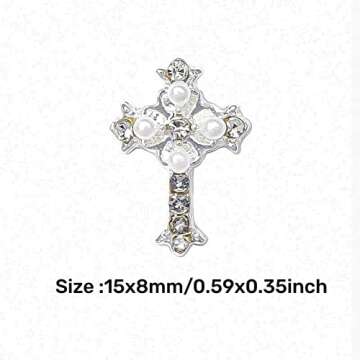 Elegant 3D Retro Cross Nail Charms for Beautiful Nail Art