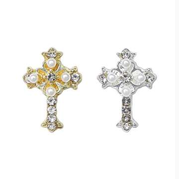 Elegant 3D Retro Cross Nail Charms for Beautiful Nail Art