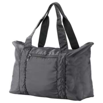 Leberna Travel Packable Luggage Lightweight - Foldable Duffel Bag Tote Bag Black