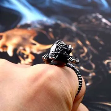 ZMY Home Alien Design Stainless Steel Ring - Unique Jewelry